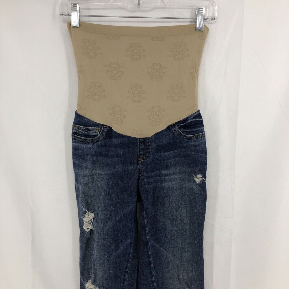 Jessica Simpson Maternity stretch belly band Distressed Denim Jeans Small